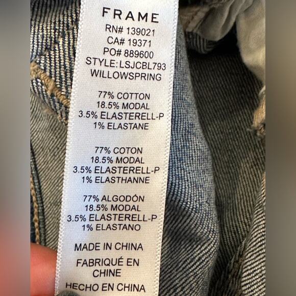Frame Le Skinny De Jeanne Willow Spring Colorful Pocket Jeans Size 26 - Picture 12 of 13